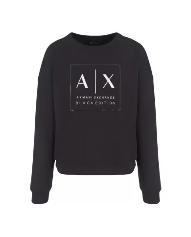 Felpa donna girocollo nera logata XW000006 AF10172 | ARMANI EXCHANGE Felpa donna girocollo nera logata XW000006 AF10172 | ARMANI EXCHANGE