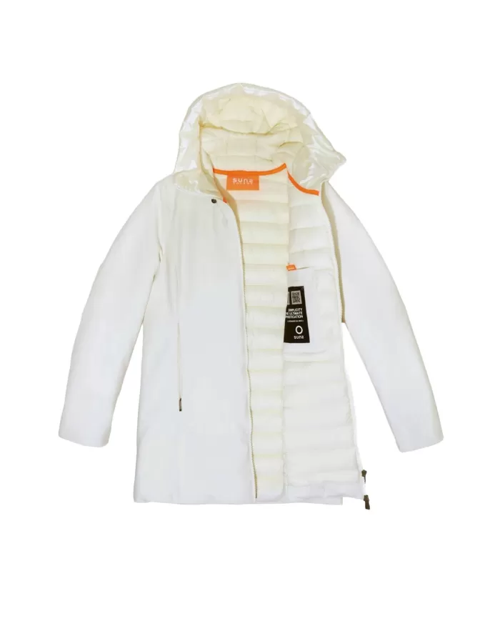 Giubbotto donna off white logata GBS53018D ORTENSIA| SUNS Giubbotto donna off white logata GBS53018D ORTENSIA| SUNS