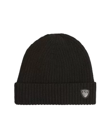 Berretto uomo a cuffia nero con stemma sul risvolto 240131 4F202| EA7 Berretto uomo a cuffia nero con stemma sul risvolto 240131 4F202| EA7