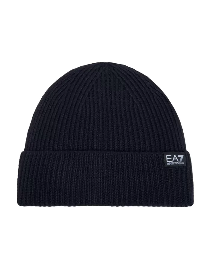 Berretto uomo stile cuffia con fascia logta sul risvolto 244659 4F202 | EA7