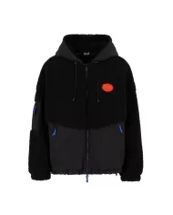 Bomber uomo nera over con dettagli effetto teddy 6DPB23 PNHNZ | EA7