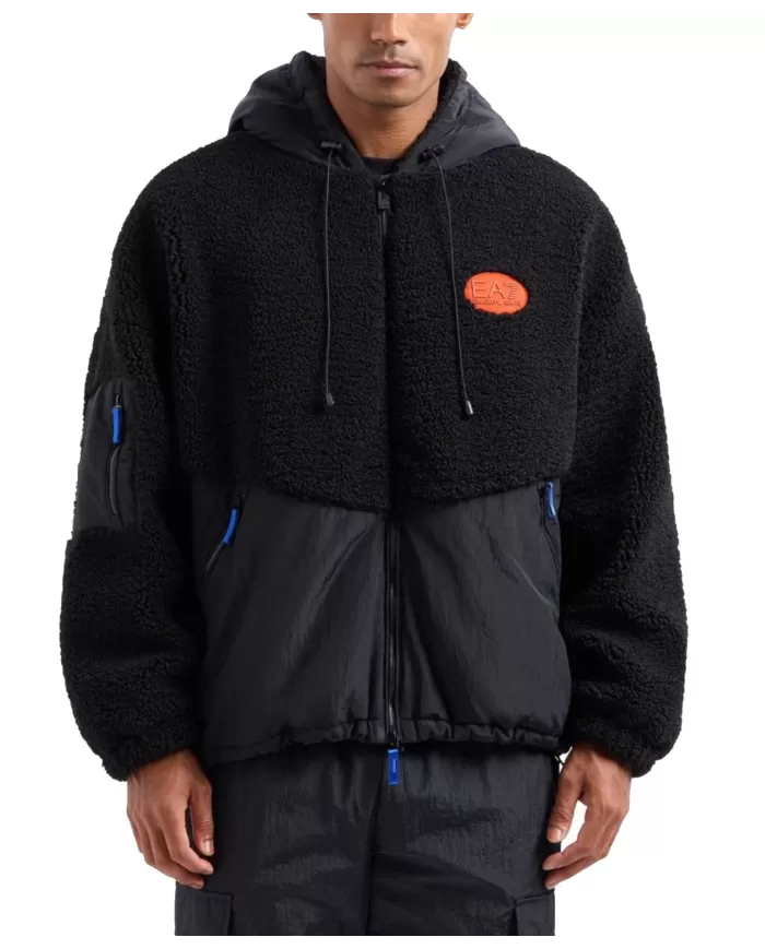 Bomber uomo nera over con dettagli effetto teddy 6DPB23 PNHNZ | EA7 Bomber uomo nera over con dettagli effetto teddy 6DPB23 PNHNZ | EA7