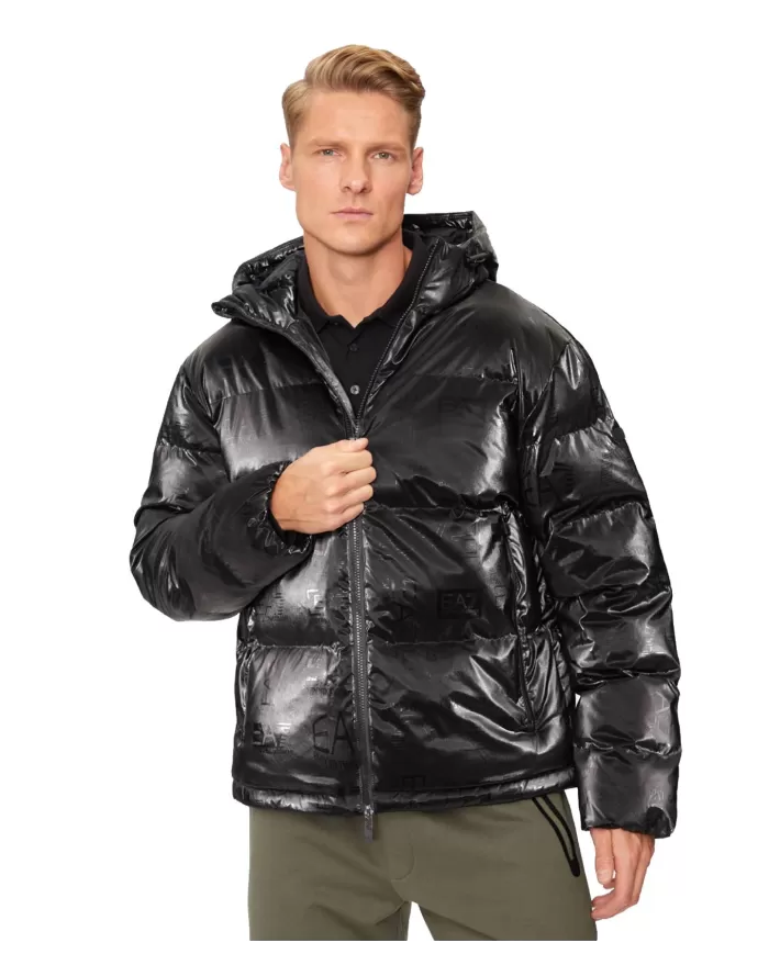 Piumino uomo nero regular con motivo stampato 6DPB34 PNHMZ | EA7 Piumino uomo nero regular con motivo stampato 6DPB34 PNHMZ | EA7