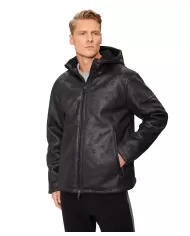 Giubbotto uomo nero foderato teddy con logo patch 6DPBA5 PN54Z | EA7 Giubbotto uomo nero foderato teddy con logo patch 6DPBA5 PN54Z | EA7