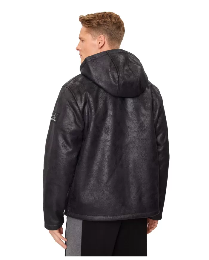 Giubbotto uomo nero foderato teddy con logo patch 6DPBA5 PN54Z | EA7 Giubbotto uomo nero foderato teddy con logo patch 6DPBA5 PN54Z | EA7