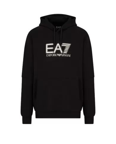 Felpa uomo nera oversize in cotone 6DOM02 PJVTZ | EA7 Felpa uomo nera oversize in cotone 6DOM02 PJVTZ | EA7