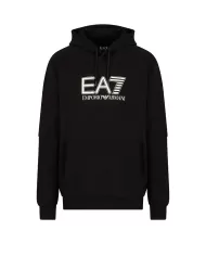 Felpa uomo nera oversize in cotone 6DOM02 PJVTZ | EA7