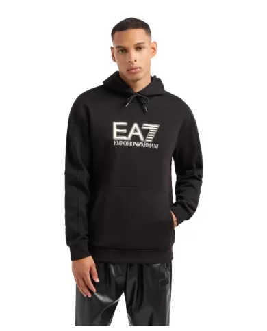 Felpa uomo nera oversize in cotone 6DOM02 PJVTZ | EA7 Felpa uomo nera oversize in cotone 6DOM02 PJVTZ | EA7