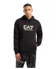 Felpa uomo nera oversize in cotone 6DOM02 PJVTZ | EA7