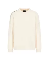 Felpa uomo gray in cotone e stampa logata su spalla 6DPM13 PJVTZ | EA7