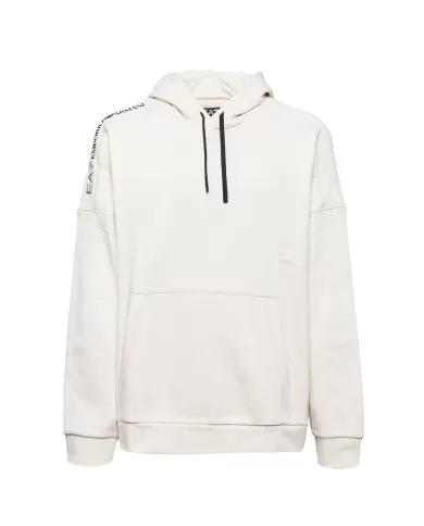 Felpa uomo gray in cotone e stampa logata su lati 6DPM18 PJVTZ | EA7