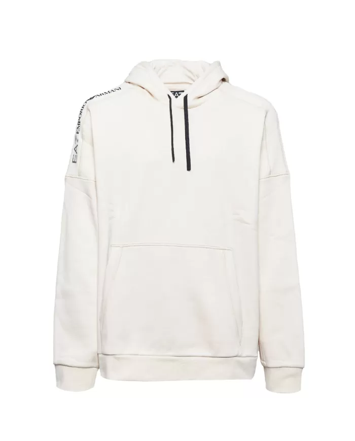 Felpa uomo gray in cotone e stampa logata su lati 6DPM18 PJVTZ | EA7 Felpa uomo gray in cotone e stampa logata su lati 6DPM18 PJVTZ | EA7