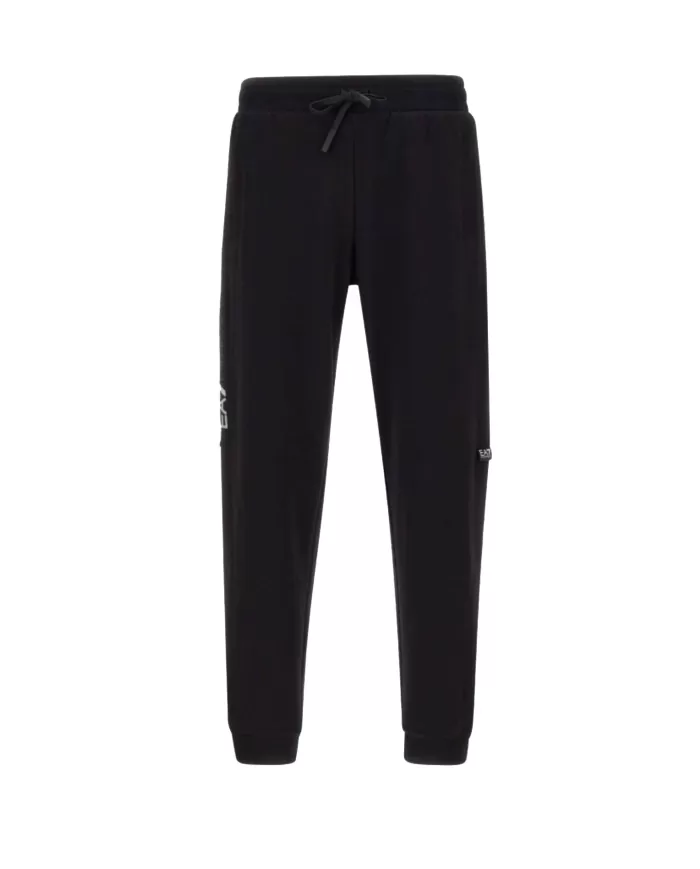 Pantalone uomo slim nero in cotone con stampa logata 6DPP58 PJVTZ| EA7 Pantalone uomo slim nero in cotone con stampa logata 6DPP58 PJVTZ| EA7