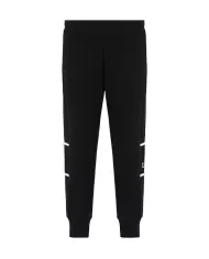 Pantalone uomo jogger nero in cotone logati 6DPP92 PJTKZ | EA7