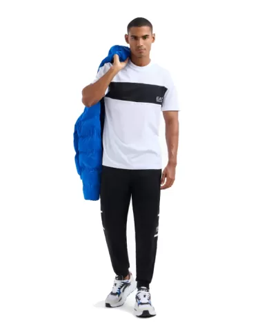 Pantalone uomo jogger nero in cotone logati 6DPP92 PJTKZ | EA7 Pantalone uomo jogger nero in cotone logati 6DPP92 PJTKZ | EA7