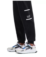 Pantalone uomo jogger nero in cotone logati 6DPP92 PJTKZ | EA7
