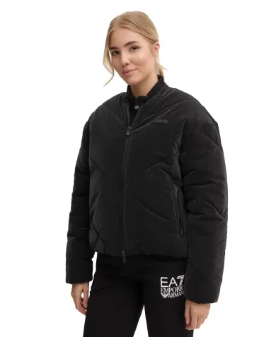 Bomber donna eco-friendly nero con patch logata 6DTB08 TNDMZ | EA7 Bomber donna eco-friendly nero con patch logata 6DTB08 TNDMZ | EA7