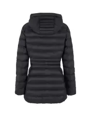 Piumino donna lungo nero con stampa logata su petto 6DTK01 TN88Z| EA7