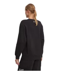 Felpa donna nera in cotone con stampa sul petto 6DTM11 TJZCZ | EA7