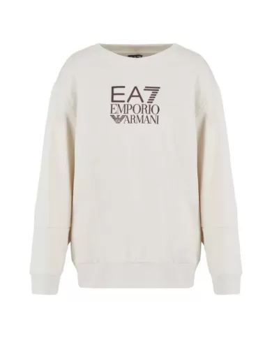 Felpa donna white in cotone con stampa sul petto 6DTM11 TJZCZ | EA7 Felpa donna white in cotone con stampa sul petto 6DTM11 TJZCZ | EA7