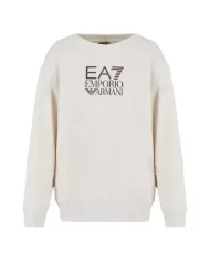 Felpa donna white in cotone con stampa sul petto 6DTM11 TJZCZ | EA7