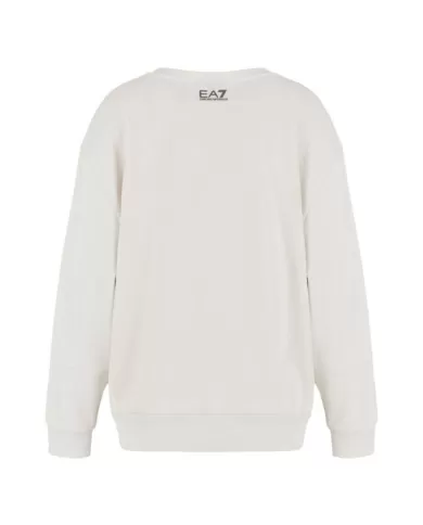 Felpa donna white in cotone con stampa sul petto 6DTM11 TJZCZ | EA7 Felpa donna white in cotone con stampa sul petto 6DTM11 TJZCZ | EA7