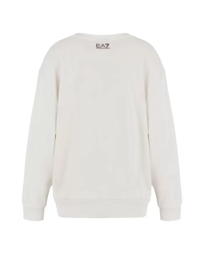 Felpa donna white in cotone con stampa sul petto 6DTM11 TJZCZ | EA7 Felpa donna white in cotone con stampa sul petto 6DTM11 TJZCZ | EA7