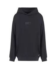 Felpa uomo nera oversize con cappuccio6DUM02 PJZKZ | EA7