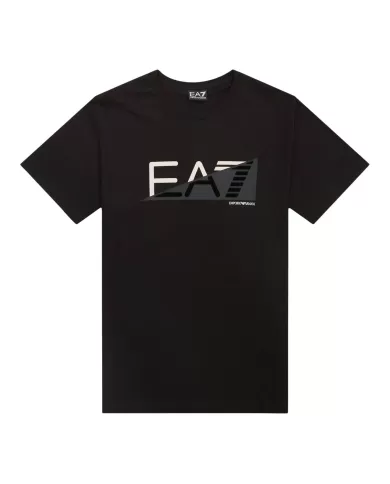 T-shirt uomo nera in cotone stampa logata avanti 7M000002 AF11970| EA7 T-shirt uomo nera in cotone stampa logata avanti 7M000002 AF11970| EA7
