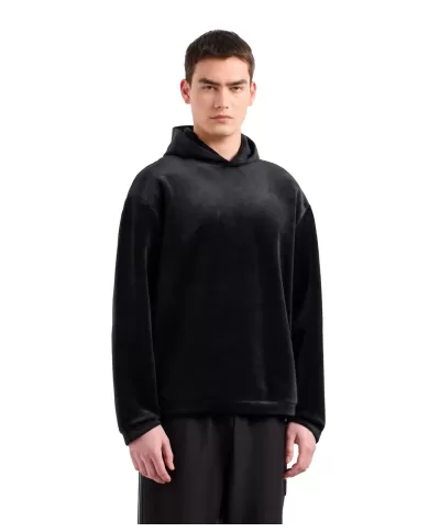 Felpa uomo oversize nera in cotone con cappuccio 7M000031 AF10345| EA7 Felpa uomo oversize nera in cotone con cappuccio 7M000031 AF10345| EA7