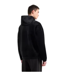 Felpa uomo oversize nera in cotone con cappuccio 7M000031 AF10345| EA7