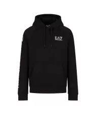 Felpa uomo nera in cotone oversize con cappuccio 8NPM08 PJ07Z | EA7