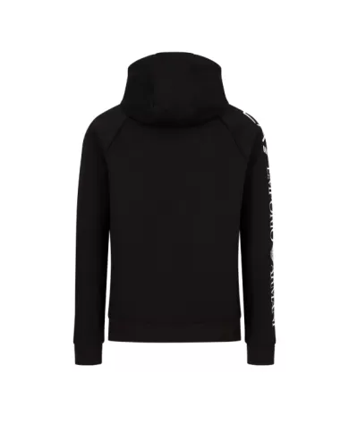 Felpa uomo nera in cotone oversize con cappuccio 8NPM08 PJ07Z | EA7 Felpa uomo nera in cotone oversize con cappuccio 8NPM08 PJ07Z | EA7
