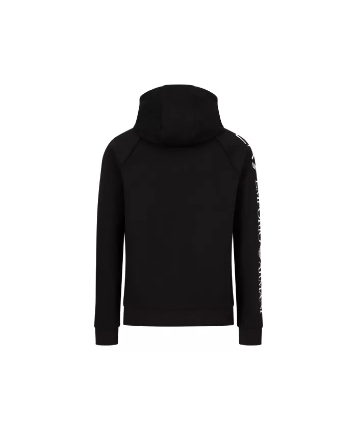 Felpa uomo nera in cotone oversize con cappuccio 8NPM08 PJ07Z | EA7 Felpa uomo nera in cotone oversize con cappuccio 8NPM08 PJ07Z | EA7