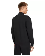 Felpa uomo nera con zip colletto alzato e logo patch 8NPM19 PJ4EZ| EA7