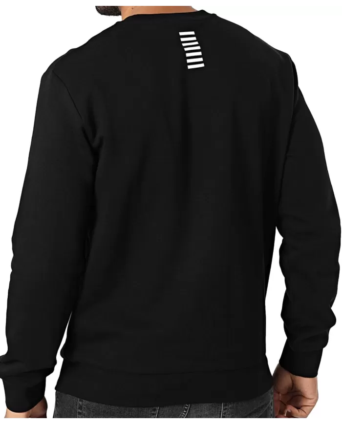 Felpa uomo nera in cotone con logo sul petto 8NPM34 PJVTZ | EA7 Felpa uomo nera in cotone con logo sul petto 8NPM34 PJVTZ | EA7