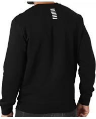 Felpa uomo nera in cotone con logo sul petto 8NPM34 PJVTZ | EA7