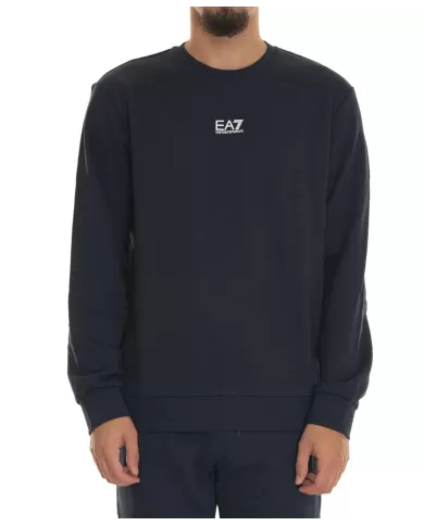Felpa uomo blue in cotone con logo sul petto 8NPM34 PJVTZ| EA7 Felpa uomo blue in cotone con logo sul petto 8NPM34 PJVTZ| EA7