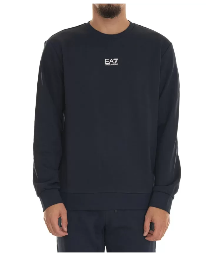 Felpa uomo blue in cotone con logo sul petto 8NPM34 PJVTZ| EA7 Felpa uomo blue in cotone con logo sul petto 8NPM34 PJVTZ| EA7