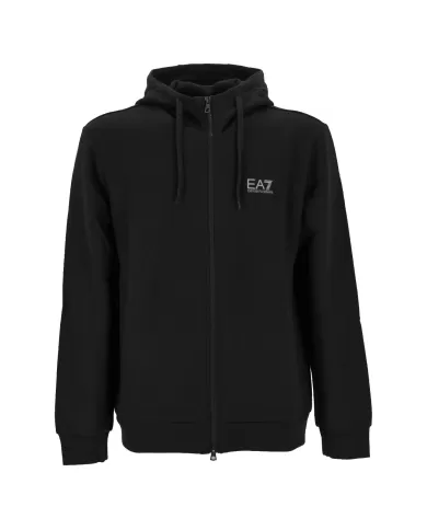 Felpa uomo nera in cotone regular con logo stampato 8NPM38 PJVTZ | EA7 Felpa uomo nera in cotone regular con logo stampato 8NPM38 PJVTZ | EA7
