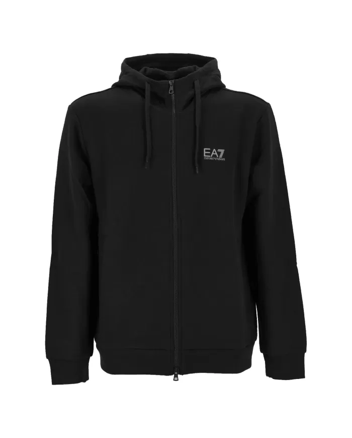 Felpa uomo nera in cotone regular con logo stampato 8NPM38 PJVTZ | EA7 Felpa uomo nera in cotone regular con logo stampato 8NPM38 PJVTZ | EA7