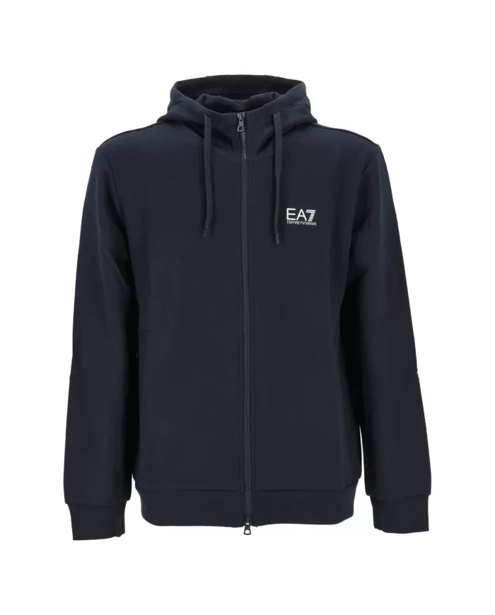 Felpa uomo blue in cotone con logo stampato 8NPM38 PJVTZ | EA7 Felpa uomo blue in cotone con logo stampato 8NPM38 PJVTZ | EA7