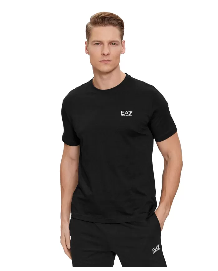 T-shirt uomo nero in cotone con stampa logata 8NPT18 PJ02Z| EA7 T-shirt uomo nero in cotone con stampa logata 8NPT18 PJ02Z| EA7
