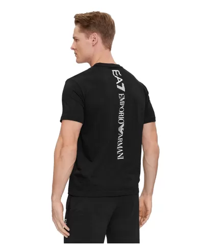 T-shirt uomo nero in cotone con stampa logata 8NPT18 PJ02Z| EA7 T-shirt uomo nero in cotone con stampa logata 8NPT18 PJ02Z| EA7