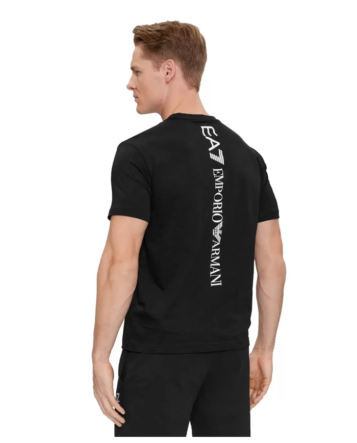 T-shirt uomo nero in cotone con stampa logata 8NPT18 PJ02Z| EA7 T-shirt uomo nero in cotone con stampa logata 8NPT18 PJ02Z| EA7