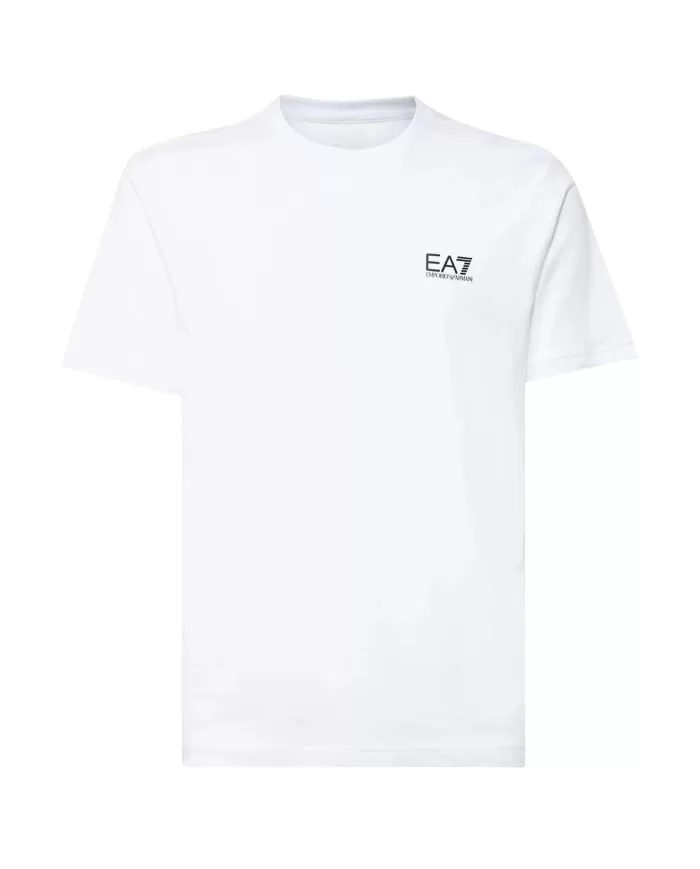 T-shirt uomo bianca in cotone con stampa logata 8NPT25 PJVPZ | EA7 T-shirt uomo bianca in cotone con stampa logata 8NPT25 PJVPZ | EA7