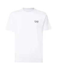 T-shirt uomo bianca in cotone con stampa logata 8NPT25 PJVPZ | EA7