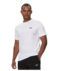 T-shirt uomo bianca in cotone con stampa logata 8NPT25 PJVPZ | EA7