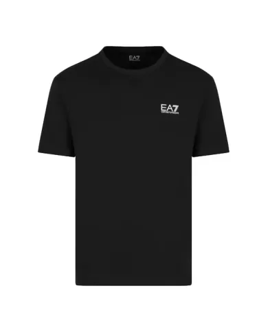 T-shirt uomo nera in cotone con stampa logata 8NPT25 PJVPZ | EA7 T-shirt uomo nera in cotone con stampa logata 8NPT25 PJVPZ | EA7
