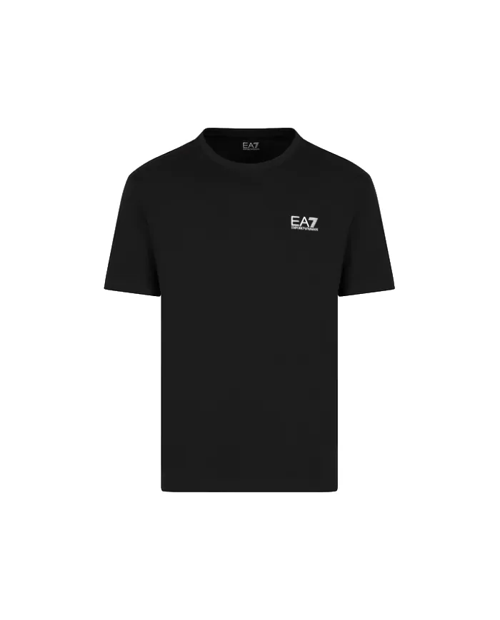 T-shirt uomo nera in cotone con stampa logata 8NPT25 PJVPZ | EA7 T-shirt uomo nera in cotone con stampa logata 8NPT25 PJVPZ | EA7
